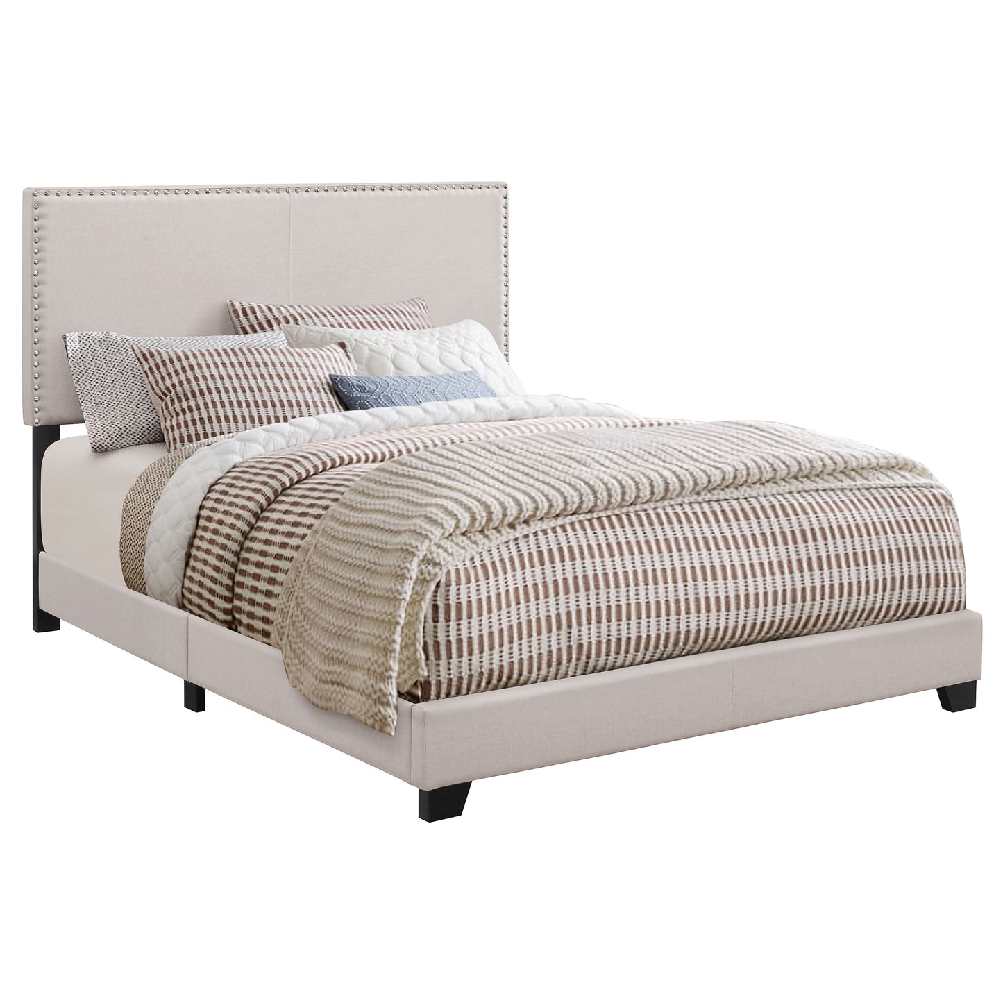 Boyd Upholstered Queen Panel Bed Ivory