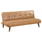 Jenson Upholstered Tufted Convertible Sofa Bed Saddle Brown