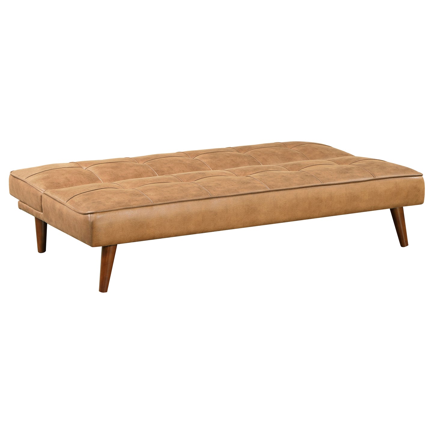 Jenson Upholstered Tufted Convertible Sofa Bed Saddle Brown