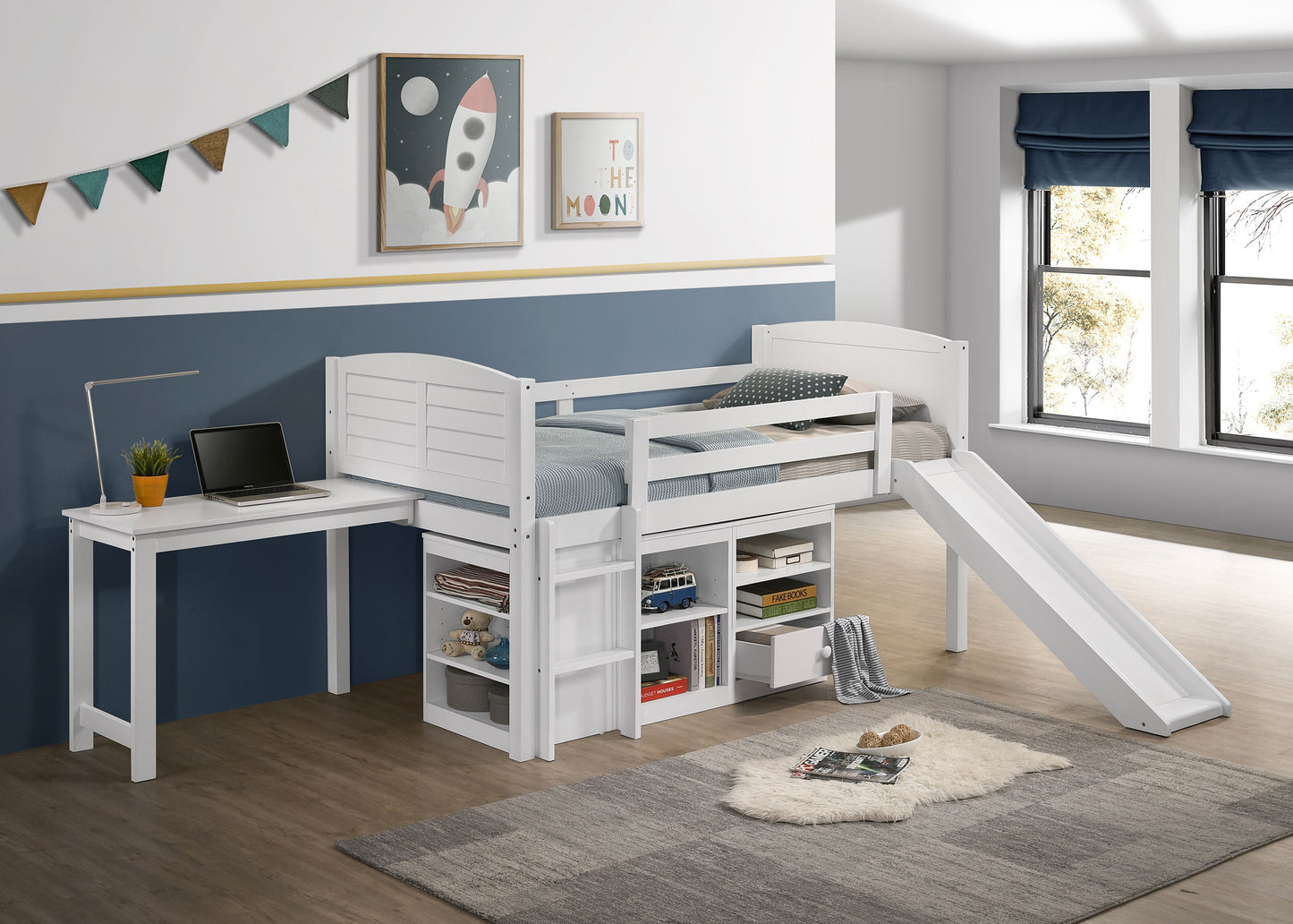 Millie Twin Workstation Loft Bed White