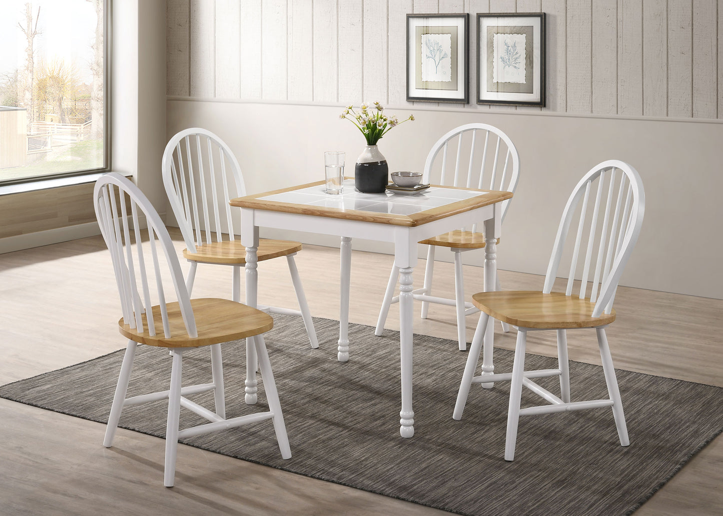 Cinder Wood Dining Side Chair White (Set of 4)