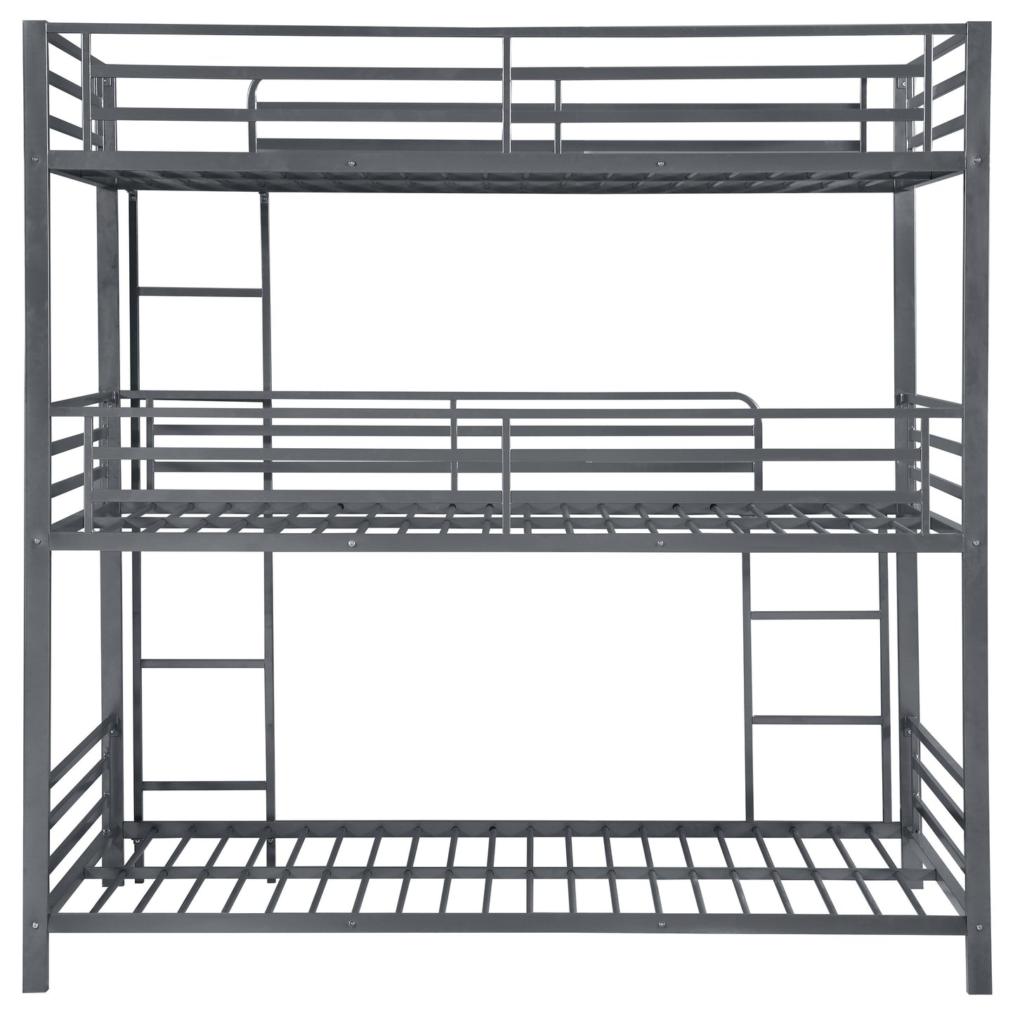 Maynard Metal Twin Triple Bunk Bed Gunmetal