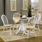 Allison 5-piece Round Drop Leaf Dining Table Set White