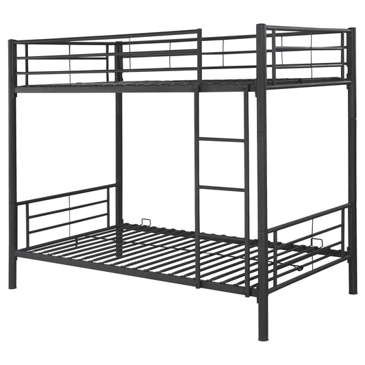 Hayward Metal Twin Over Twin Bunk Bed Black