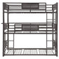 Rogen Metal Twin Triple Bunk Bed Dark Bronze