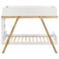 Frankie Wood Twin Over Twin Bunk Bed White and Natural