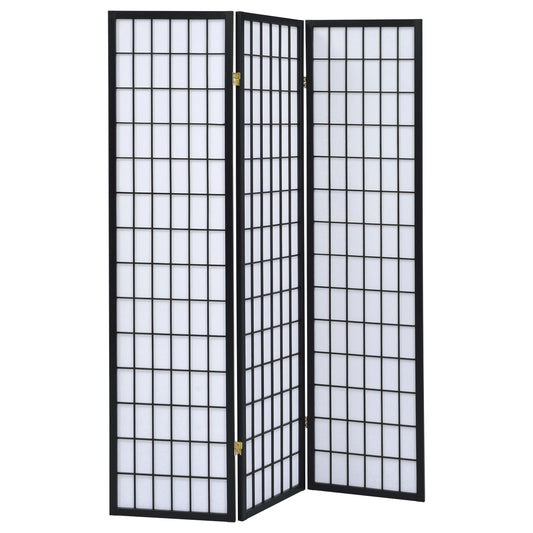 Carrie 3-Panel Room Divider Folding Shoji Screen Black