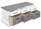 Alma 3-drawer Storage Bench White and Weathered Grey