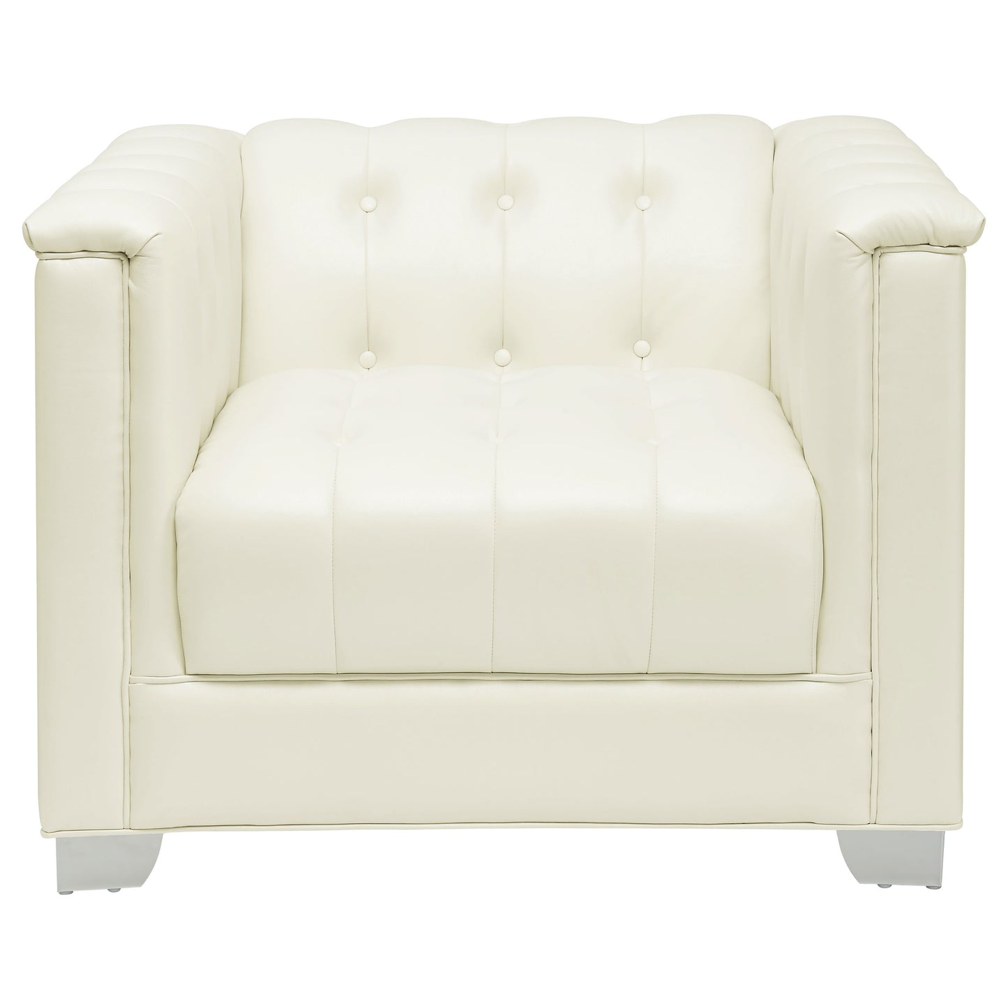 Chaviano 3-piece Upholstered Track Arm Sofa Set Pearl White