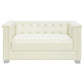 Chaviano Upholstered Track Arm Loveseat Pearl White