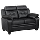 Finley Upholstered Padded Arm Tufted Loveseat Black