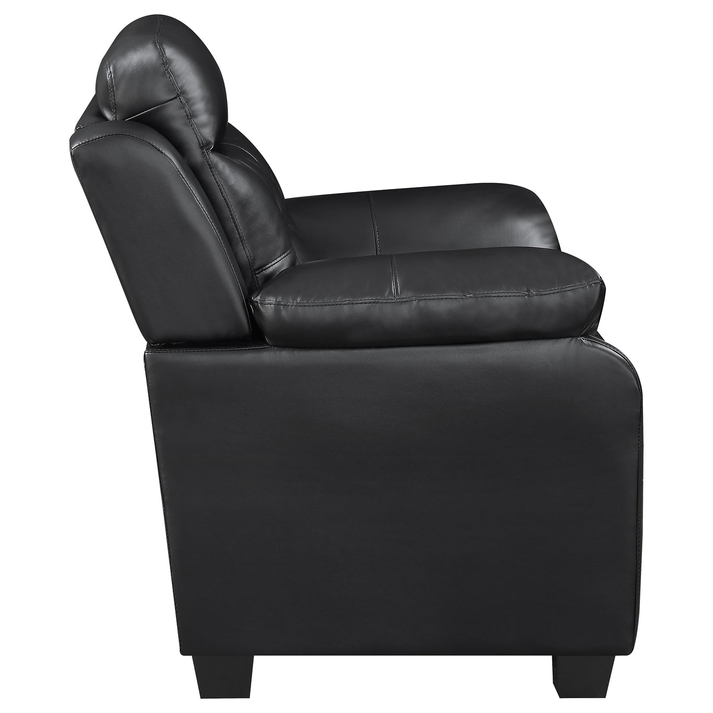 Finley Upholstered Padded Arm Tufted Accent Chair Black