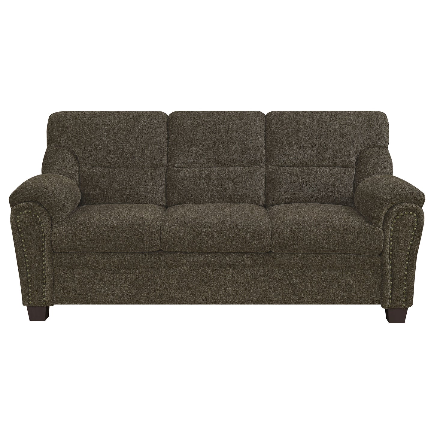 Clementine Upholstered Padded Arm Sofa Brown