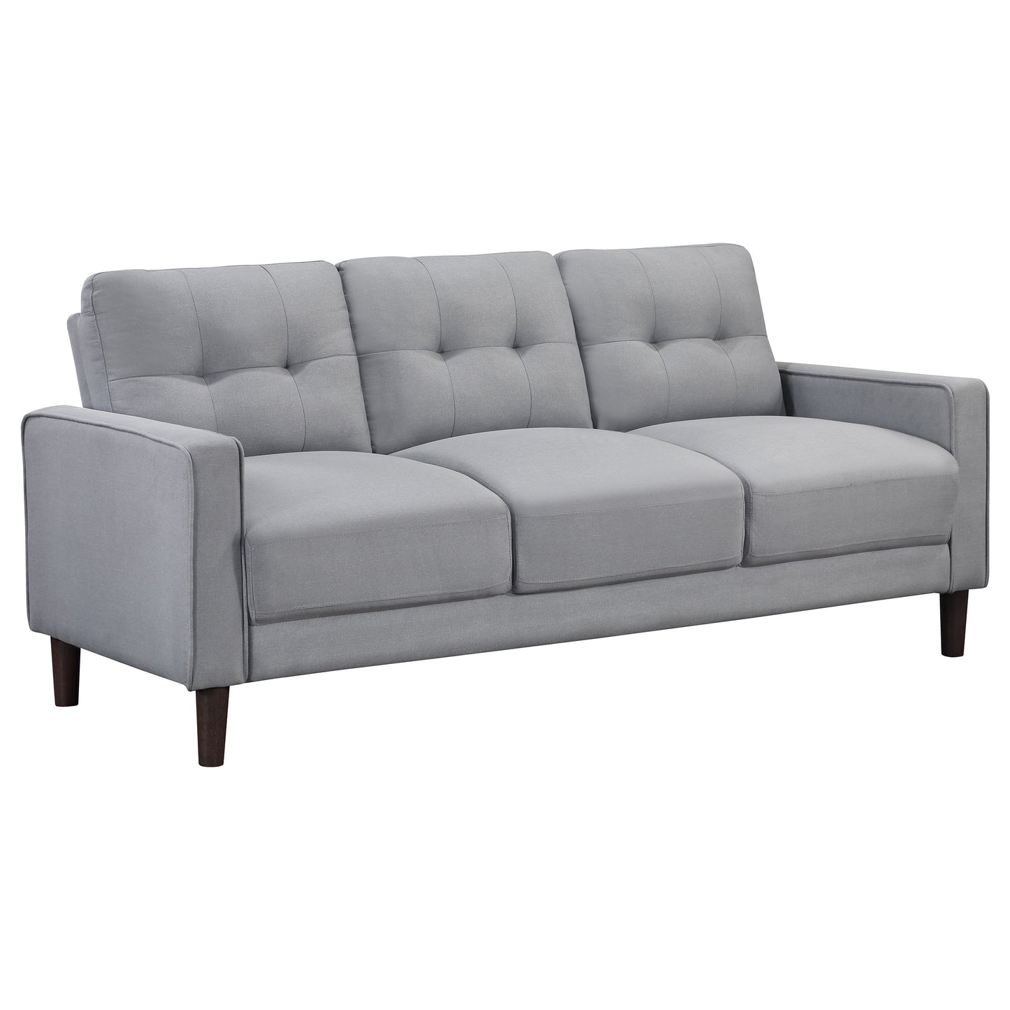 Bowen 2-piece Upholstered Track Arm Tufted Sofa Set Grey