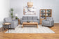 Bowen Upholstered Track Arm Tufted Sofa Grey