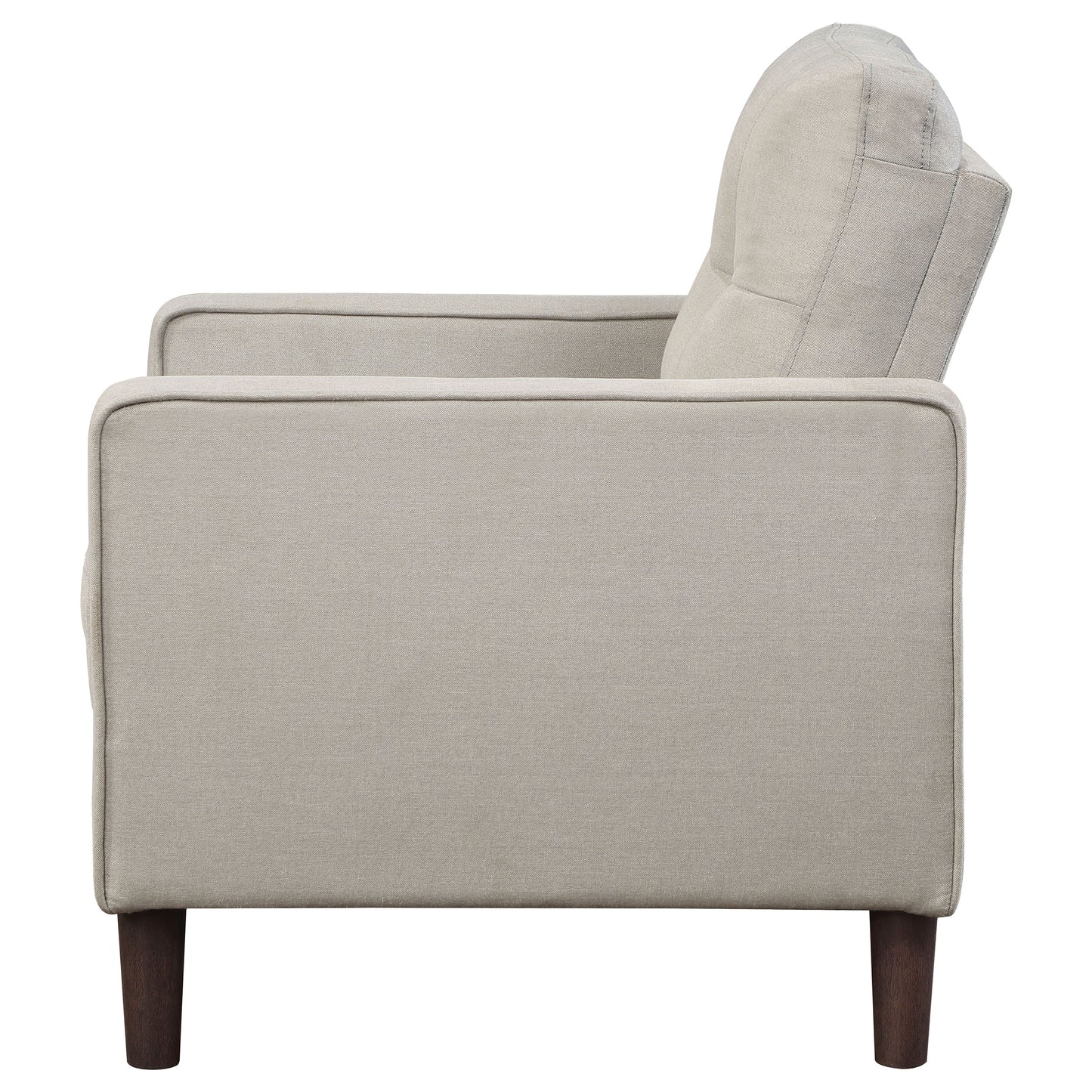 Bowen Upholstered Track Arm Tufted Accent Chair Beige