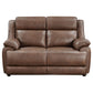 Ellington 2-piece Upholstered Padded Arm Sofa Set Dark Brown