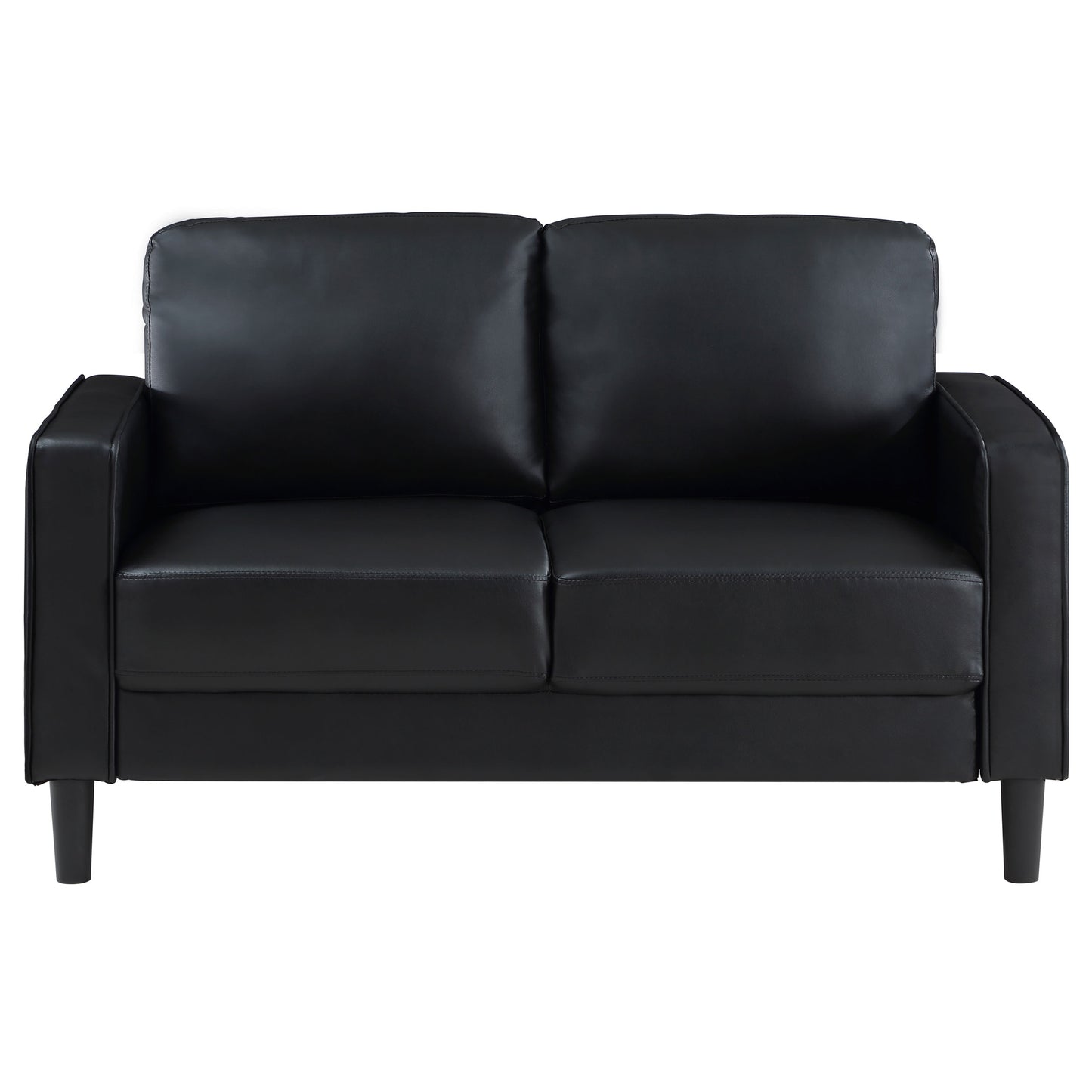 Ruth 3-piece Upholstered Track Arm Sofa Set Black