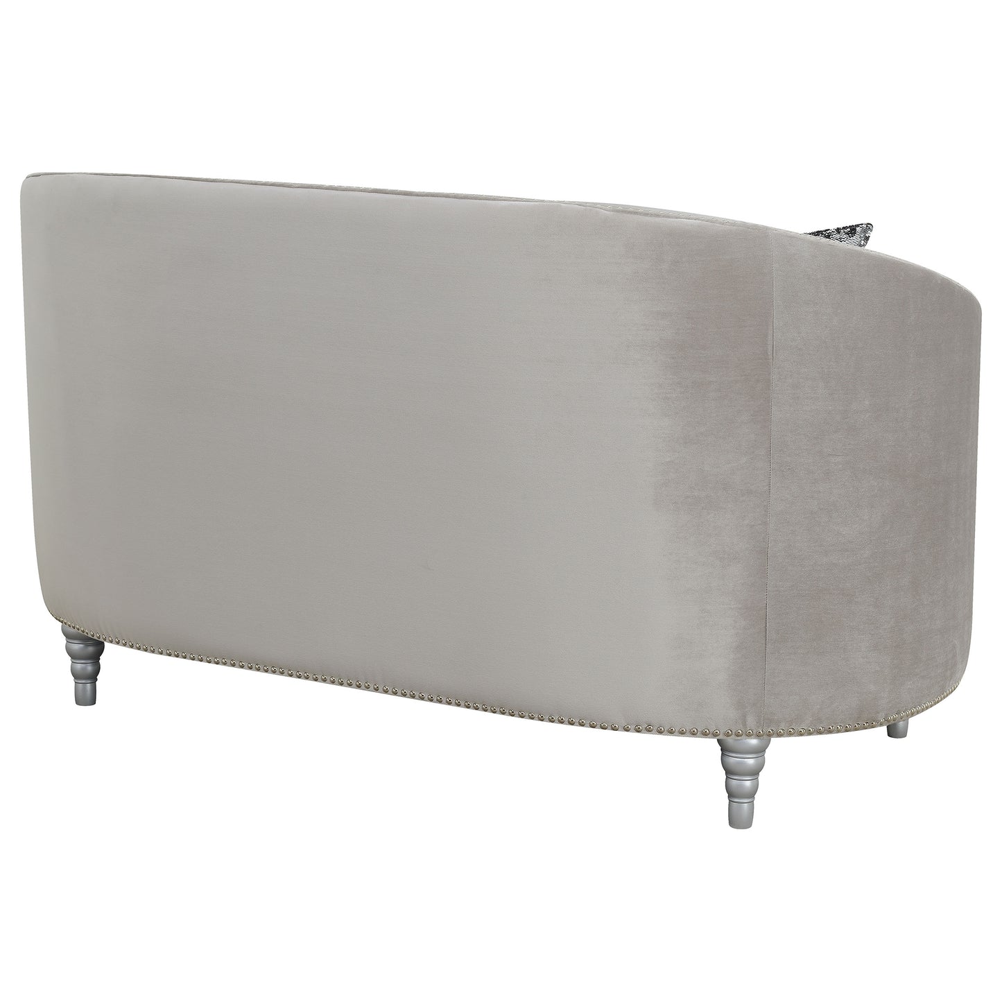 Avonlea Upholstered Sloped Arm Loveseat Grey Velvet