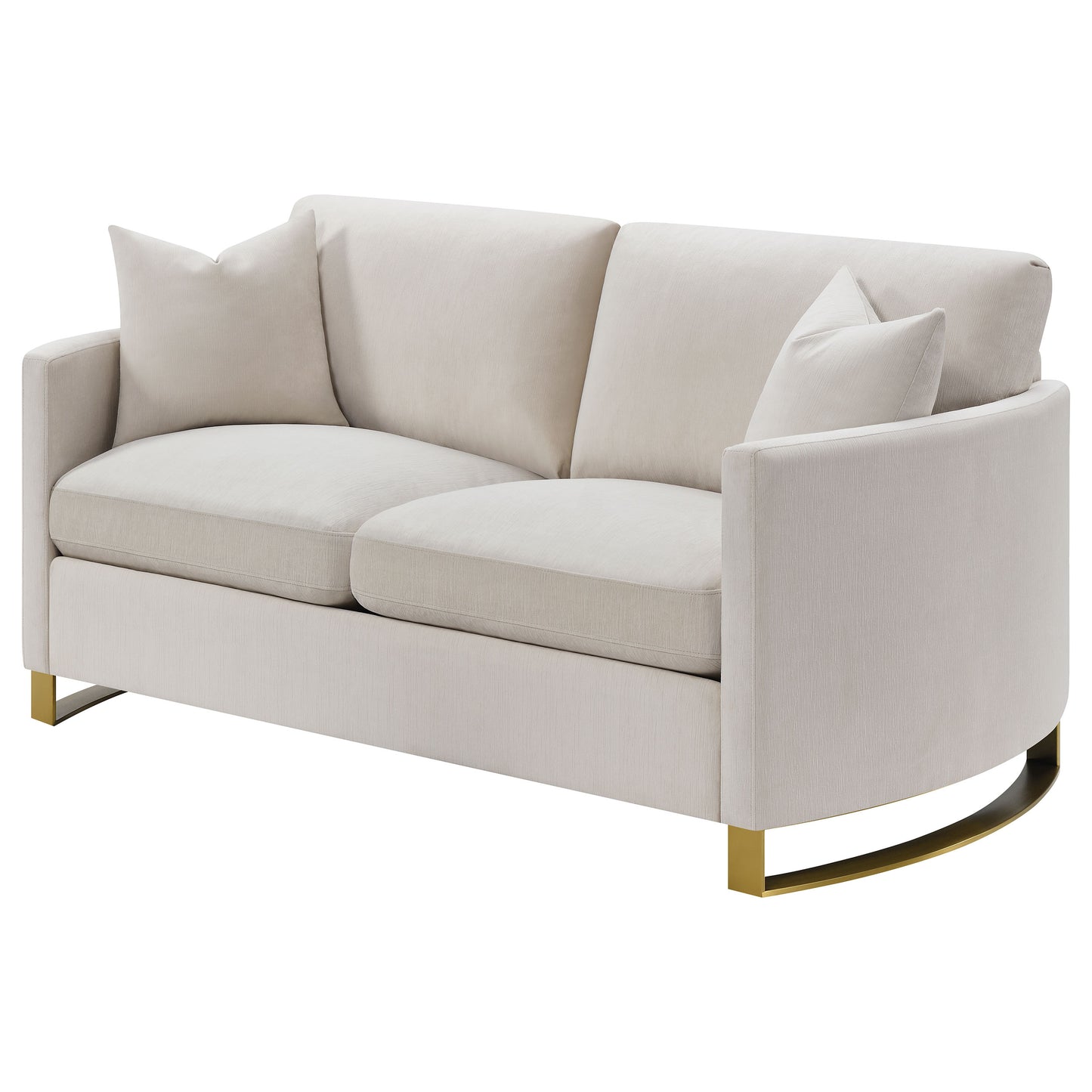 Corliss Upholstered Arched Arm Loveseat Beige