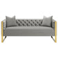 Eastbrook Velvet Upholstered Tufted Sofa Grey