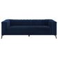 Chalet Upholstered Tuxedo Arm Tufted Sofa Blue