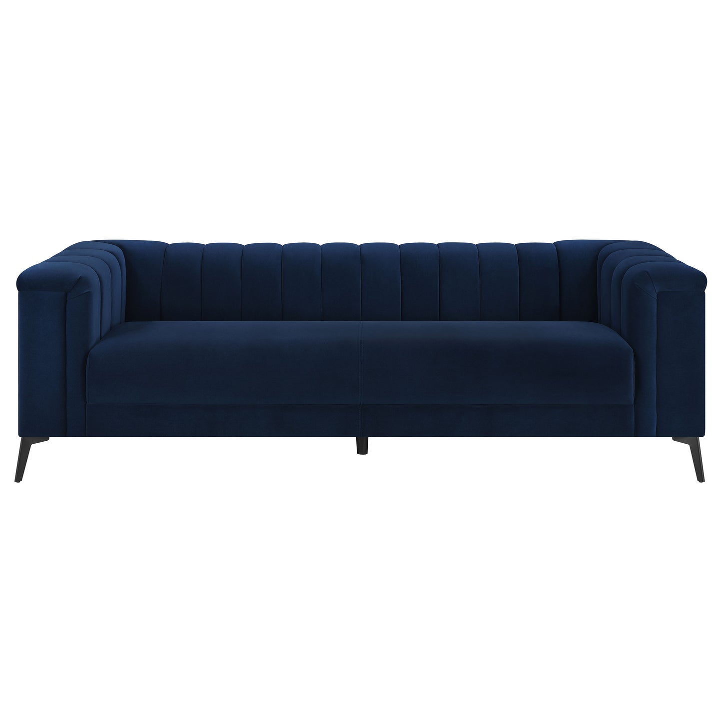 Chalet 2-piece Upholstered Tuxedo Arm Tufted Sofa Set Blue