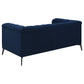 Chalet 2-piece Upholstered Tuxedo Arm Tufted Sofa Set Blue