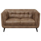 Thatcher 3-piece Upholstered Tuxedo Arm Sofa Set Brown