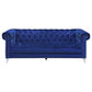 Bleker Upholstered Tuxedo Arm Tufted Sofa Blue