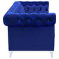 Bleker Upholstered Tuxedo Arm Tufted Sofa Blue