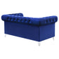 Bleker Upholstered Tuxedo Arm Tufted Loveseat Blue