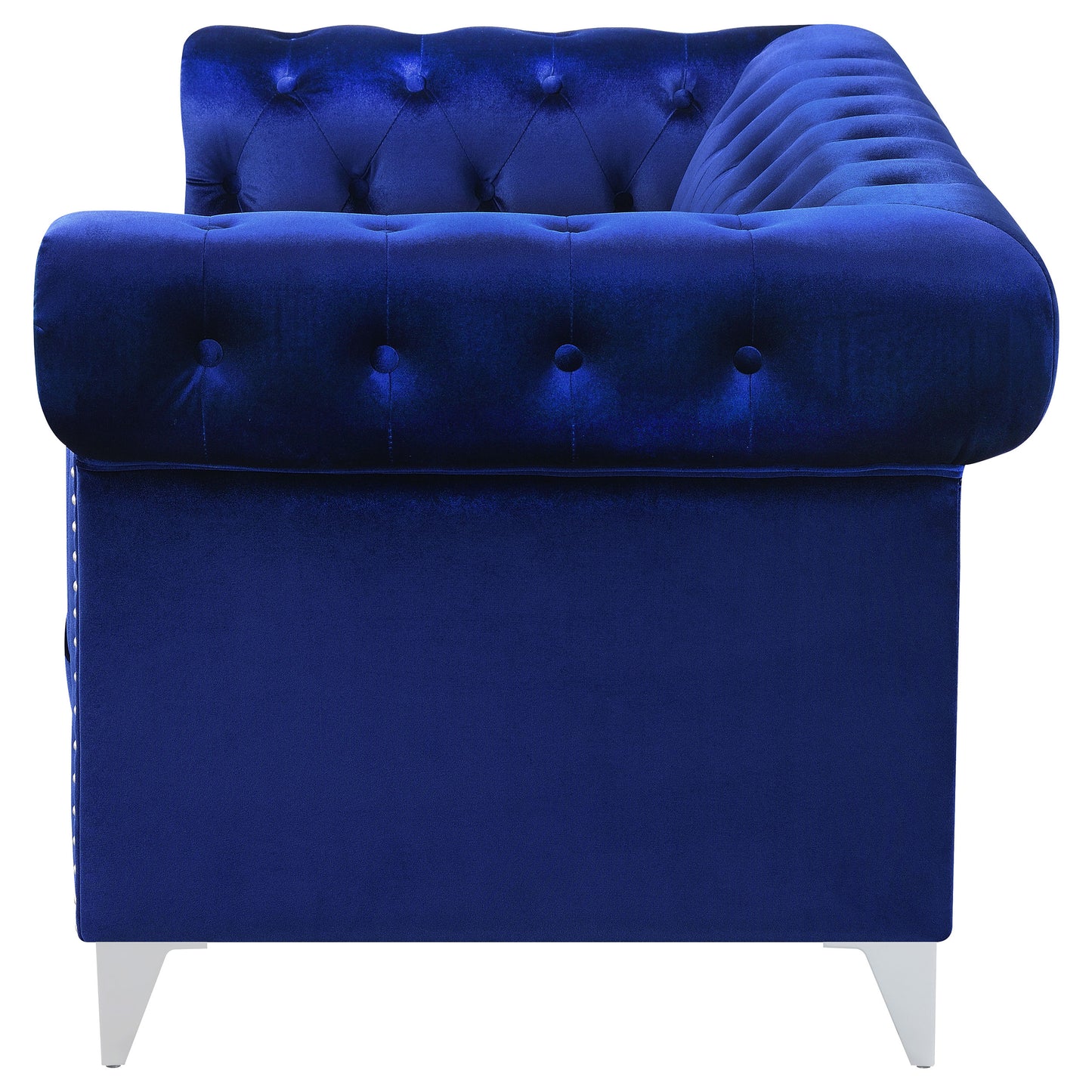 Bleker Upholstered Tuxedo Arm Tufted Loveseat Blue