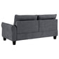 Caspian Upholstered Curved Arm Chaise Sectional Sofa Grey