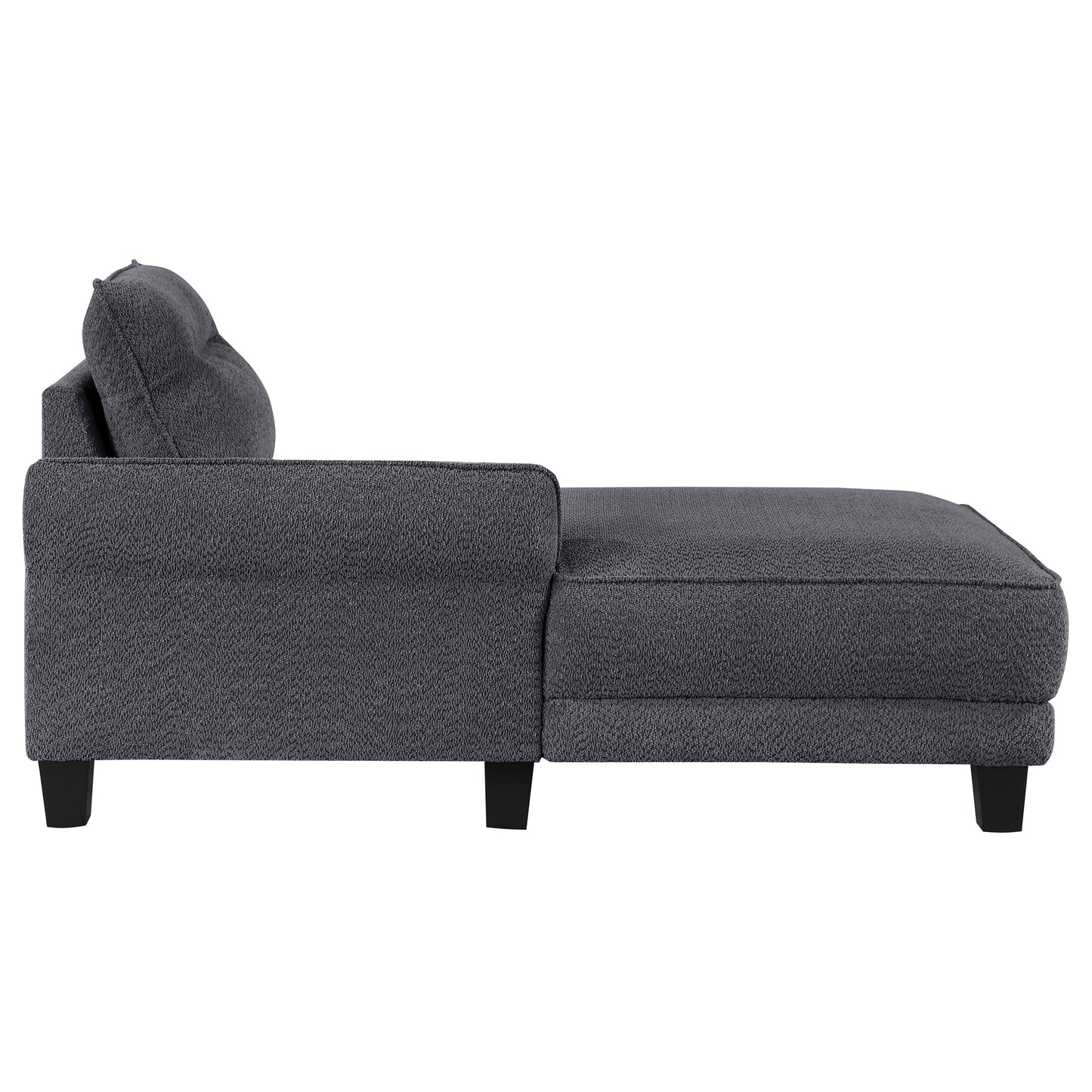 Caspian Upholstered Curved Arm Chaise Sectional Sofa Grey