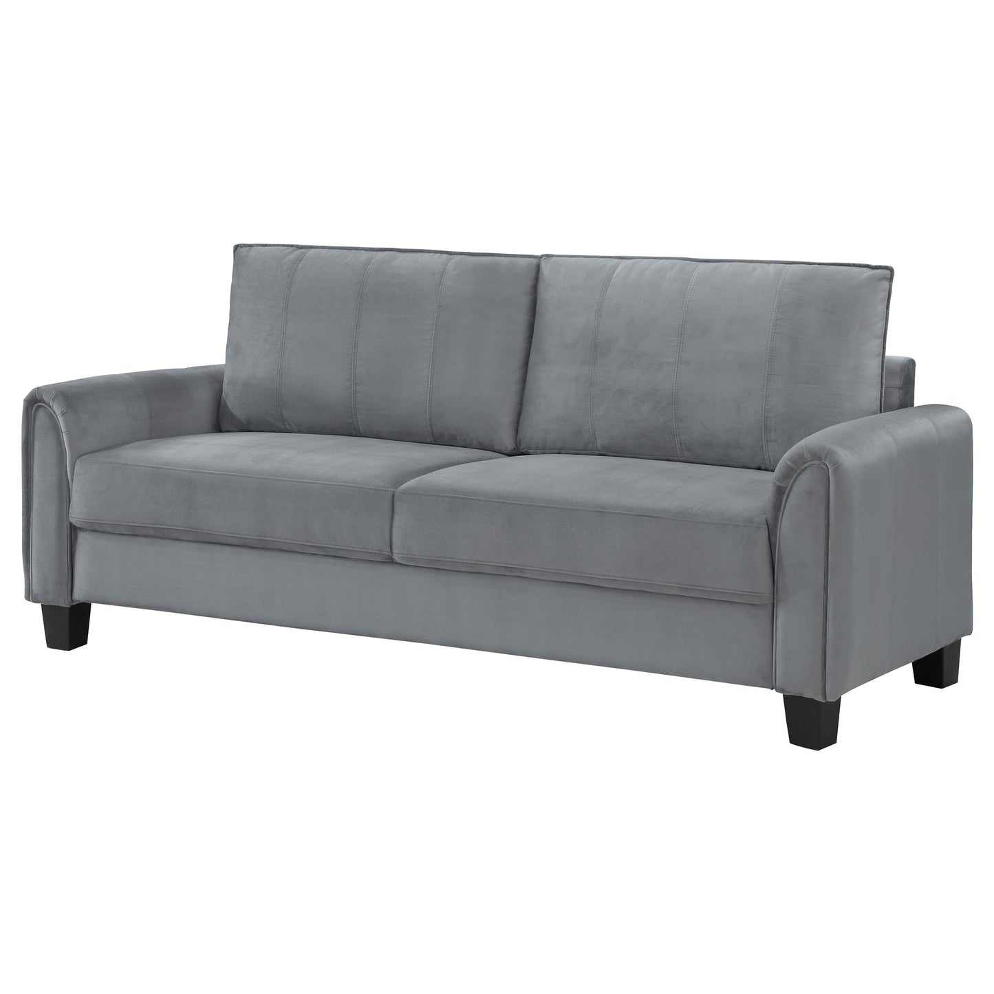 Davis Upholstered Rolled Arm Sofa Grey