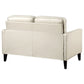 Jonah Upholstered Track Arm Loveseat Ivory