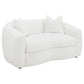 Isabella Faux Sheepskin Upholstered Loveseat Natural