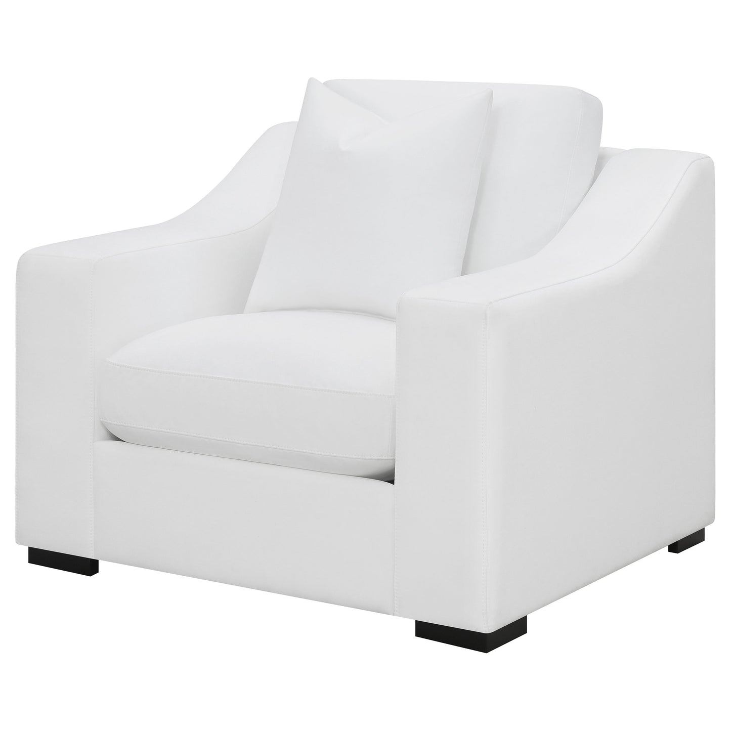 Ashlyn Upholstered Sloped Arm Accent Chair White