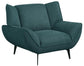 Acton Upholstered Flared Arm Accent Chair Teal Blue