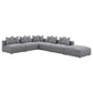 Jennifer Square Upholstered Ottoman Grey