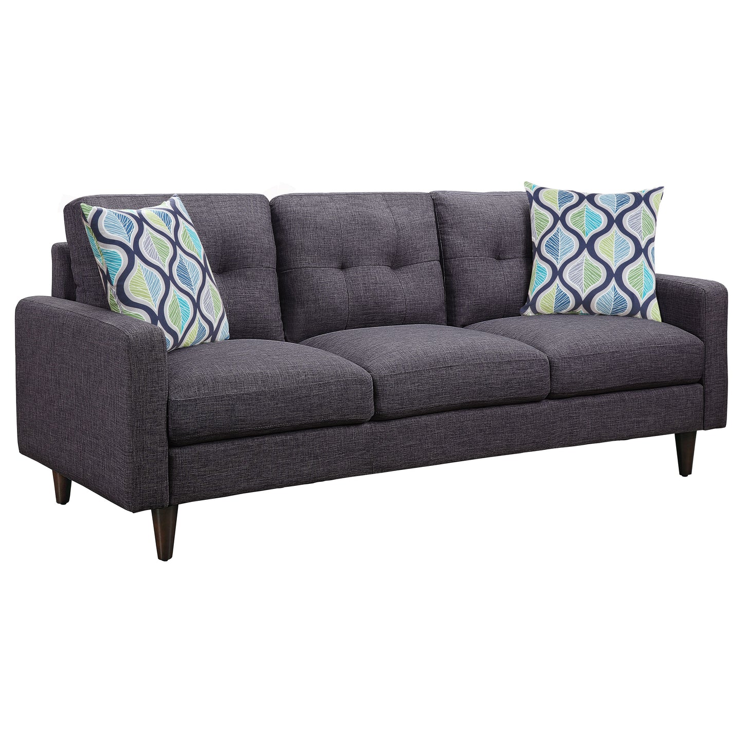 Watsonville Upholstered Track Arm Tufted Sofa Grey