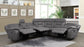 Higgins Upholstered Power Reclining Sectional Sofa Grey