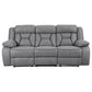 Higgins Upholstered Motion Reclining Sofa Grey