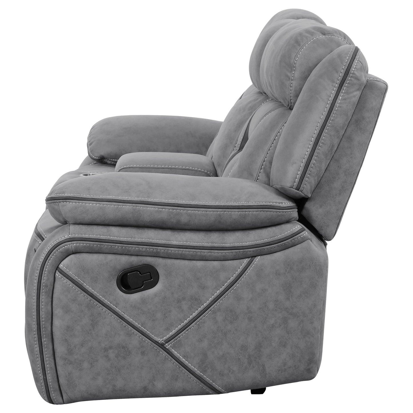 Higgins Upholstered Motion Reclining Loveseat Grey