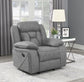 Higgins Upholstered Glider Recliner Chair Grey