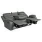 Nova Upholstered Padded Arm Reclining Sofa Dark Grey