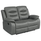 Nova 2-piece Upholstered Padded Arm Sofa Set Dark Grey