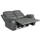 Nova Upholstered Padded Arm Reclining Loveseat Dark Grey