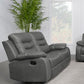 Nova Upholstered Padded Arm Reclining Loveseat Dark Grey